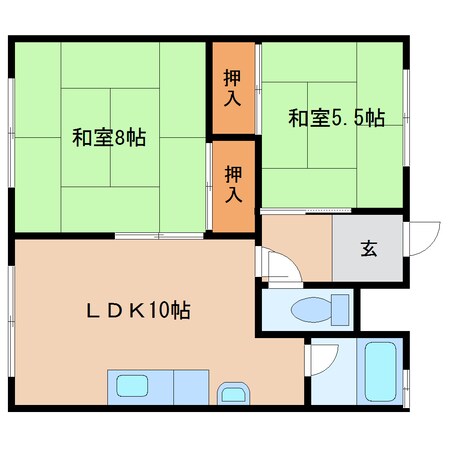 岩見沢駅 徒歩46分 2階の物件間取画像